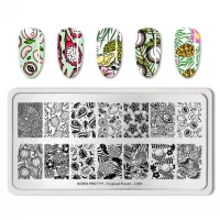 Born Pretty, Пластина для стемпинга 12*6 см 44328 BP-L001 Tropical punch, 1 шт